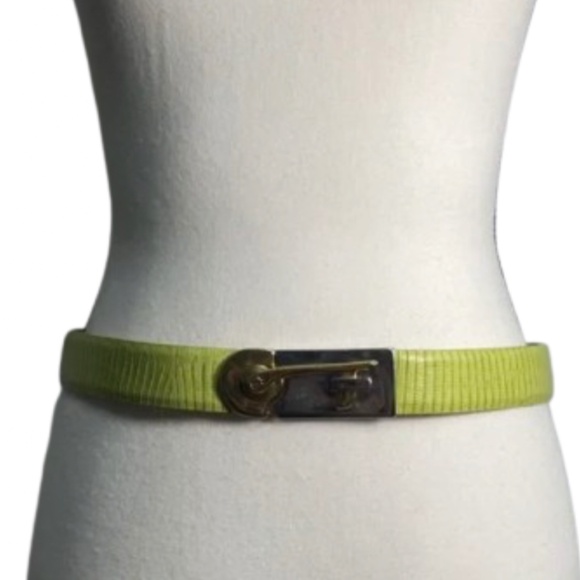 Luxury Green Belt Gold silver Buckle genuine leather size small main image 13
